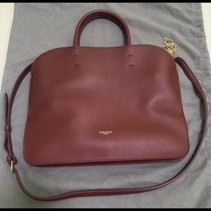 Nina Ricci Elide Red Leather Satchel Shoulder Bag